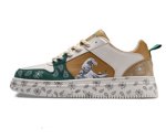 画像1: Men's Ukiyo-e & Flower LEATHER LACE-UP SNEAKERS shoes 　ユニセックス男女兼用浮世絵&フラワー花レースアップ レザースニーカー カジュアル シューズ (1)