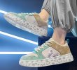 画像7: Men's Ukiyo-e & Flower LEATHER LACE-UP SNEAKERS shoes 　ユニセックス男女兼用浮世絵&フラワー花レースアップ レザースニーカー カジュアル シューズ (7)