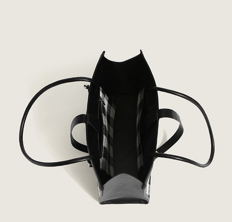 画像5: canthus Large tote shoulder bag チェック&キャンバスラージサイズトートショルダーバッグ エコバッグ (5)