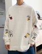 画像8: unisex  round neck cartoon embroidery sweater pullover   ユニセックス 男女兼用コミック刺繍プルオーバーセーター (8)