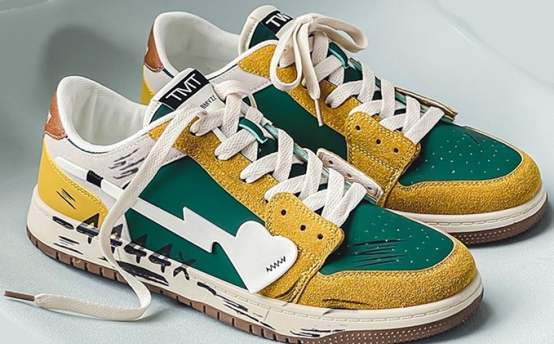 画像5: Men's German training board LEATHER LACE-UP SNEAKERS shoes  ユニセックス男女兼用ジャーマンレタリング&ハートレースアップ レザースニーカー カジュアル シューズ (5)
