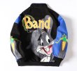 画像2: 22 Bugs Bunny Leather Zip Up Jacket vintage baseball uniform jacket blousonユニセッ クス 男女兼用 バックスバニー ヴィンテージ風 ジップアップジャケットジャケットスタジアムジャンパー スタジャン ジャケット ブルゾン (2)