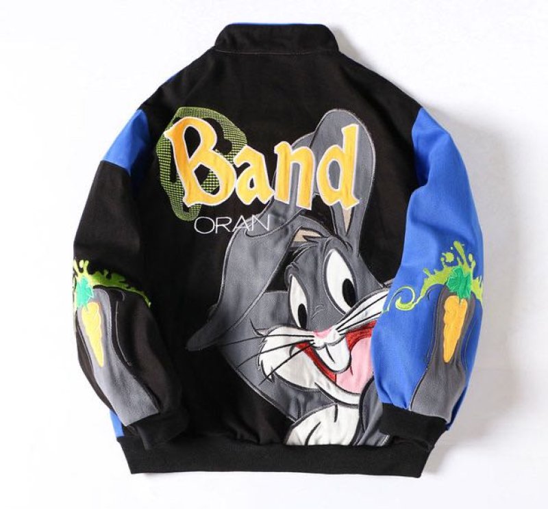 22 Bugs Bunny Leather Zip Up Jacket vintage baseball uniform