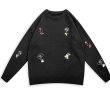 画像7: unisex  round neck cartoon embroidery sweater pullover   ユニセックス 男女兼用コミック刺繍プルオーバーセーター (7)