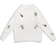 画像2: unisex  round neck cartoon embroidery sweater pullover   ユニセックス 男女兼用コミック刺繍プルオーバーセーター (2)