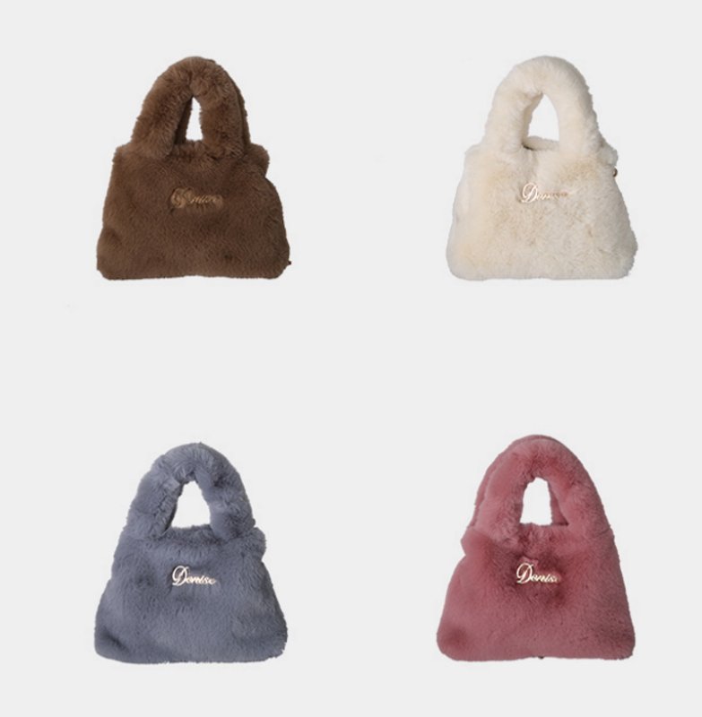画像2: METALLIC LOGO FUR TOTE SHOULDER BAG メタリックロゴファートートショルダーバッグ (2)