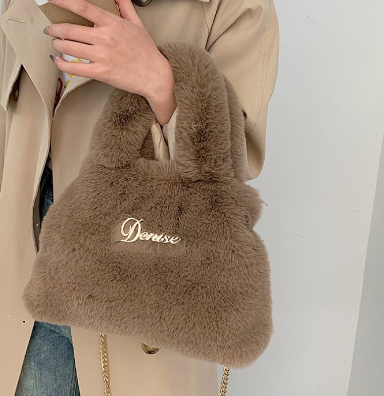 画像11: METALLIC LOGO FUR TOTE SHOULDER BAG メタリックロゴファートートショルダーバッグ (11)