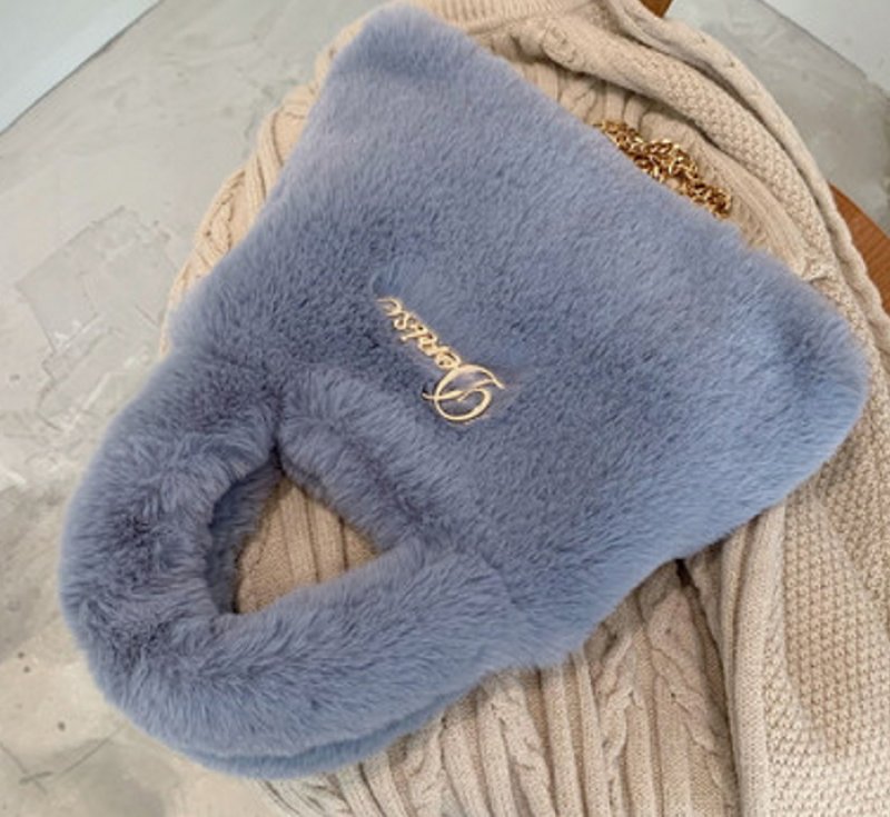 画像8: METALLIC LOGO FUR TOTE SHOULDER BAG メタリックロゴファートートショルダーバッグ (8)