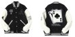 画像3: playing cards embroideryBASEBALL JACKET baseball uniform jacket blouson ユニセックス 男女兼用 トランプ カード刺繍スタジアムジャンパー スタジャン MA-1 ボンバー ジャケット ブルゾン (3)