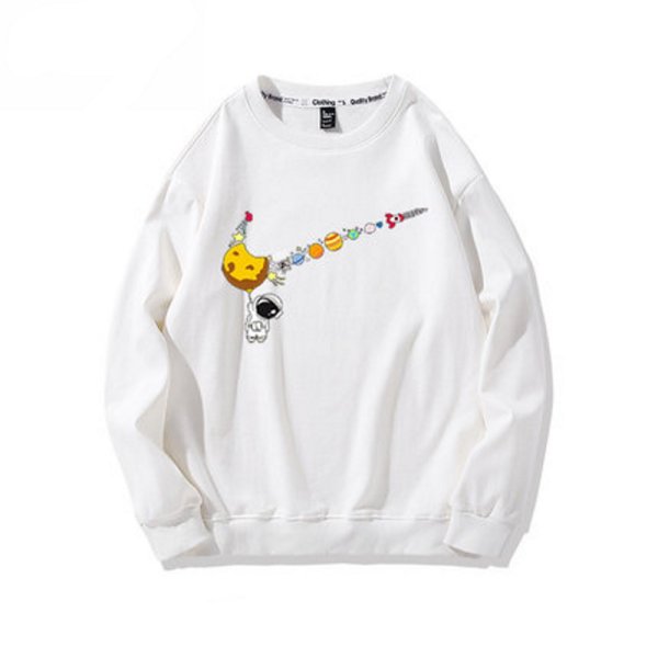 画像1: unisex Danger New Astronaut & Planet swoosh pullover   ユニセックス 男女兼用 デンジャラス宇宙飛行士×プラネット プルオーバウェット トレーナー (1)