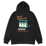 画像1: don't butter up hoodie sweater 　 ユニセックス 男女兼用don't butter up ファット　キャットプリントフーディーパーカースウェットトレーナー (1)