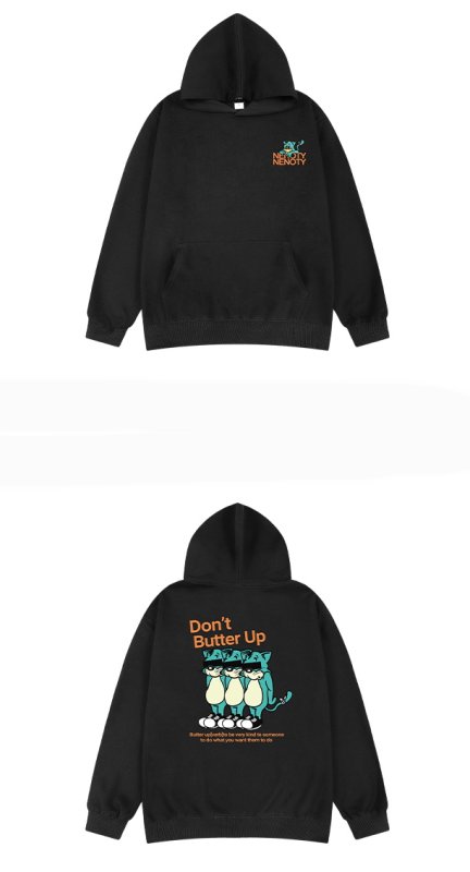 画像4: don't butter up hoodie sweater 　 ユニセックス 男女兼用don't butter up ファット　キャットプリントフーディーパーカースウェットトレーナー (4)