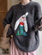 画像6: Rabbit x Little Mermaid Round Neck Sweater knit　ラビット×人魚姫ラウンドネックニットプルオーバーセーター  (6)