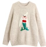 画像1: Rabbit x Little Mermaid Round Neck Sweater knit　ラビット×人魚姫ラウンドネックニットプルオーバーセーター  (1)