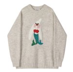 画像7: Rabbit x Little Mermaid Round Neck Sweater knit　ラビット×人魚姫ラウンドネックニットプルオーバーセーター  (7)