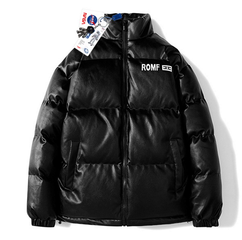 画像4: NASA×Walking Bear leather down  jacket　ユニセックス 男女兼用NASAナサ×ウォーキングベア レザーダウンコートジャケット ブルゾン (4)
