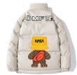 画像1: NASA×Walking Bear leather down  jacket　ユニセックス 男女兼用NASAナサ×ウォーキングベア レザーダウンコートジャケット ブルゾン (1)