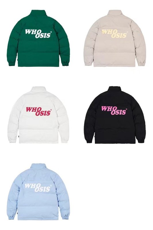 画像7: WH8SIS I don't know the name trend 8-word logo down cotton jacket ユニセックス 男女兼用 8ワード ロゴダウンコートジャケット ブルゾン (7)