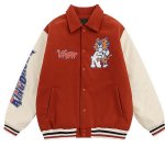 画像1: Tiger Enbrem stadium jumperBASEBALL JACKET baseball uniform jacket blouson ユニセックス 男女兼用 タイガー虎刺繍スタジアムジャンパー スタジャン MA-1 ボンバー ジャケット ブルゾン (1)