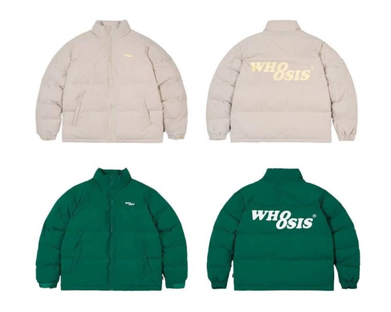 画像9: WH8SIS I don't know the name trend 8-word logo down cotton jacket ユニセックス 男女兼用 8ワード ロゴダウンコートジャケット ブルゾン (9)