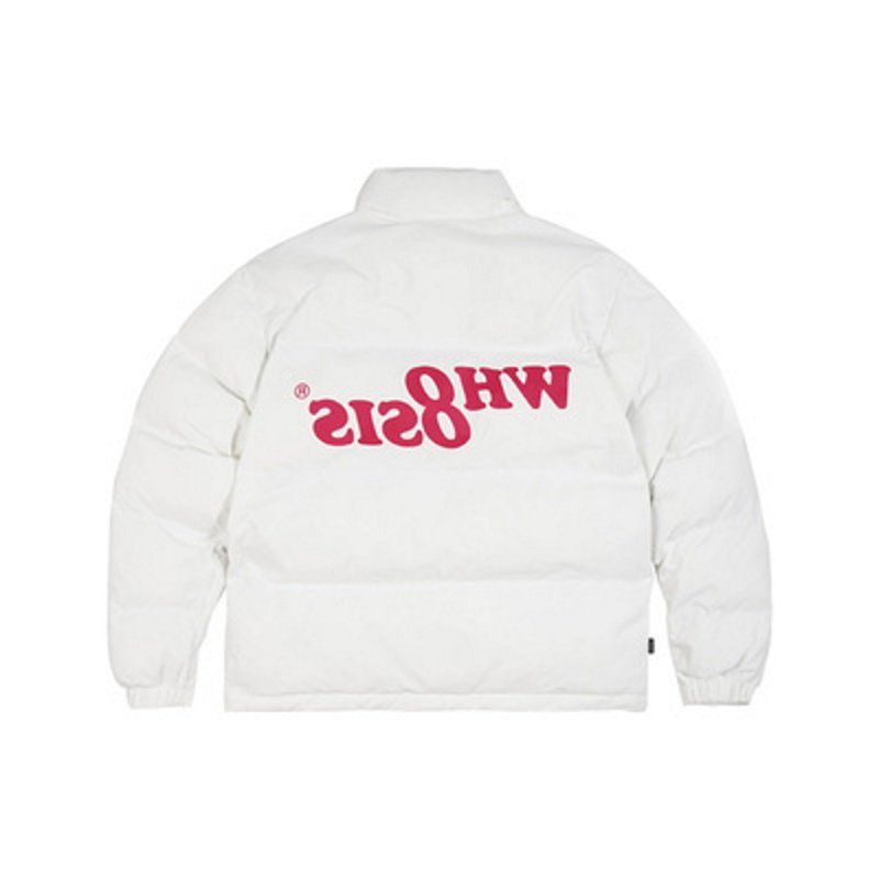 画像3: WH8SIS I don't know the name trend 8-word logo down cotton jacket ユニセックス 男女兼用 8ワード ロゴダウンコートジャケット ブルゾン (3)
