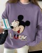 画像4: Blindfolded Mickey Mouse braided pullover Round Neck Sweater knit　目隠しミッキーマウス ミッキーラウンドネック編み込みニットプルオーバーセーター  (4)
