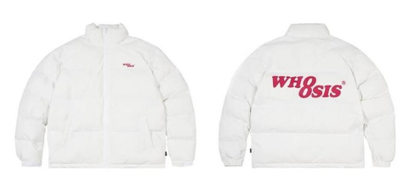 画像10: WH8SIS I don't know the name trend 8-word logo down cotton jacket ユニセックス 男女兼用 8ワード ロゴダウンコートジャケット ブルゾン (10)