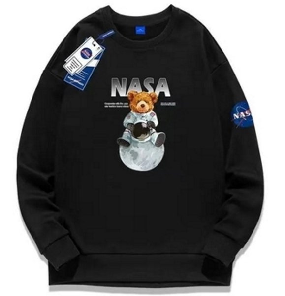 画像1: unisex Bear Astronaut x NASA  Print  pullover   ユニセックス 男女兼用 ベア宇宙飛行士×NASAナサプリント プルオーバウェット トレーナー (1)