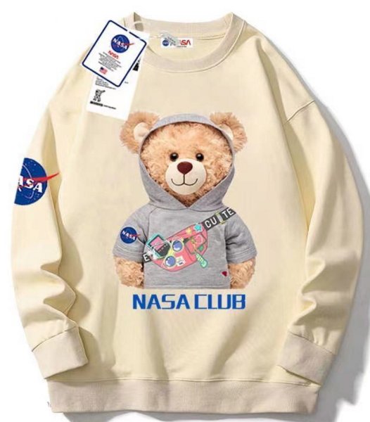 画像1: unisex NASA x Hoodie Bear Print  pullover   ユニセックス 男女兼用 NASAナサ×フーディーベアプリント プルオーバウェット トレーナー (1)