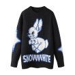 画像5: Snow White & Rabbit Knitted Sweater pullover Round Neck  knit　ラビット＆スノーホワイト編み込みラウンドネック編み込みニットプルオーバーセーター  (5)