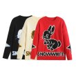 画像6: Snow White & Rabbit Knitted Sweater pullover Round Neck  knit　ラビット＆スノーホワイト編み込みラウンドネック編み込みニットプルオーバーセーター  (6)