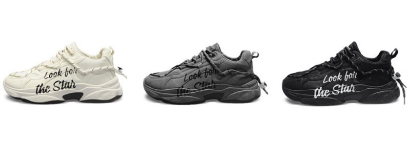 画像4: Men's thick bottom letter logo LEATHER LACE-UP SNEAKERS shoes  ユニセックス男女兼用ジャーマンレタリング&ハートレースアップ レザースニーカー カジュアル シューズ (4)