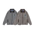 画像3: houndstooth zip-up jacket jumper JACKET  blouson ユニセックス 男女兼用 千鳥格子ジップアップジャケット  ブルゾン (3)