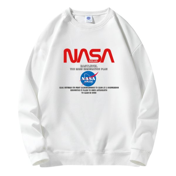 画像1: Simple Nasa Logo & Mark Print  pullover   ユニセックス 男女兼用シンプルナサNASAロゴ&マークプリント プルオーバウェット トレーナー (1)