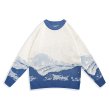 画像9: snow mountain color matching sweater pullover sweater  ユニセックス 男女兼用スノーマウンティン プルオーバセーター (9)