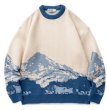 画像2: snow mountain color matching sweater pullover sweater  ユニセックス 男女兼用スノーマウンティン プルオーバセーター (2)