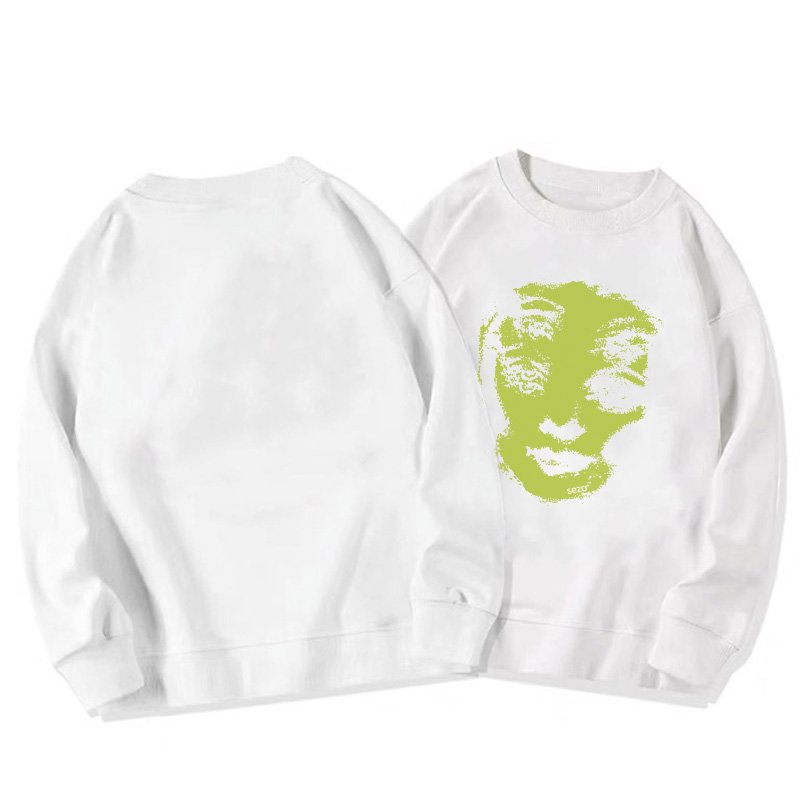 画像2: face print pullover   ユニセックス 男女兼用フェイスプリント プルオーバウェット トレーナー (2)