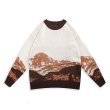 画像3: snow mountain color matching sweater pullover sweater  ユニセックス 男女兼用スノーマウンティン プルオーバセーター (3)