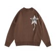 画像4: OVERSIZE STAR PULLOVER SWEATER   ユニセックス 男女兼用オーバーサイズスター星 プルオーバセーター (4)