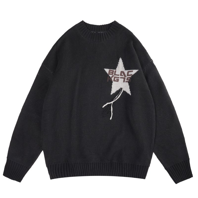 画像3: OVERSIZE STAR PULLOVER SWEATER   ユニセックス 男女兼用オーバーサイズスター星 プルオーバセーター (3)
