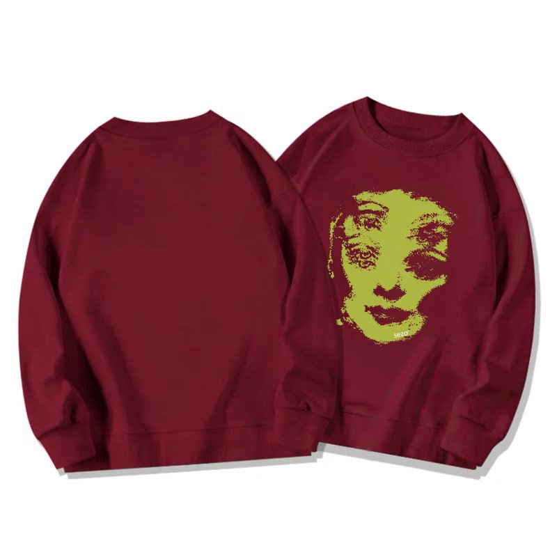 画像3: face print pullover   ユニセックス 男女兼用フェイスプリント プルオーバウェット トレーナー (3)