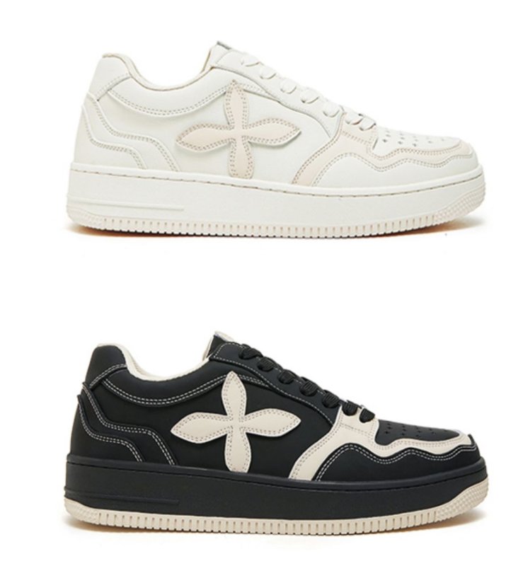 画像4: flower cross LACE-UP SNEAKERS shoes  ユニセックス男女兼用フラワー十字架レースアップスニーカー カジュアル シューズ (4)