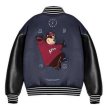 画像1: FFFamerican football cap bear embroidery Stadium jumperBASEBALL JACKET baseball uniform jacket blouson ユニセックス 男女兼用 アメリカンフットボールキャップベア刺繍スタジアムジャンパー スタジャン MA-1 ボンバー ジャケット ブルゾン (1)