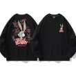 画像5: angry bugs bunny Pullover  ユニセックス 男女兼用怒りのバックスバニープリント プルオーバウェット トレーナー (5)