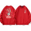 画像4: angry bugs bunny Pullover  ユニセックス 男女兼用怒りのバックスバニープリント プルオーバウェット トレーナー (4)