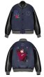 画像3: FFFamerican football cap bear embroidery Stadium jumperBASEBALL JACKET baseball uniform jacket blouson ユニセックス 男女兼用 アメリカンフットボールキャップベア刺繍スタジアムジャンパー スタジャン MA-1 ボンバー ジャケット ブルゾン (3)