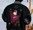 画像5: FFFamerican football cap bear embroidery Stadium jumperBASEBALL JACKET baseball uniform jacket blouson ユニセックス 男女兼用 アメリカンフットボールキャップベア刺繍スタジアムジャンパー スタジャン MA-1 ボンバー ジャケット ブルゾン (5)