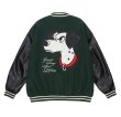 画像2:  101 Dalmatians Embroidery Stadium jumperBASEBALL JACKET baseball uniform jacket blouson ユニセックス 男女兼用 101匹わんちゃんダルメシアン刺繍スタジアムジャンパー スタジャン MA-1 ボンバー ジャケット ブルゾン (2)