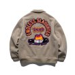 画像3: corduroy fire embroidery zip up Stadium jumperBASEBALL JACKET baseball uniform jacket blouson ユニセックス 男女兼用コーデュロイファイアー刺繍ジップアップスタジアムジャンパー スタジャン MA-1 ボンバー ジャケット ブルゾン (3)