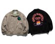 画像7: corduroy fire embroidery zip up Stadium jumperBASEBALL JACKET baseball uniform jacket blouson ユニセックス 男女兼用コーデュロイファイアー刺繍ジップアップスタジアムジャンパー スタジャン MA-1 ボンバー ジャケット ブルゾン (7)